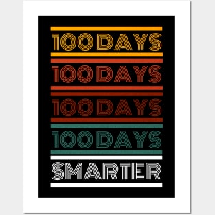 Retro 100 Days Smarter Posters and Art